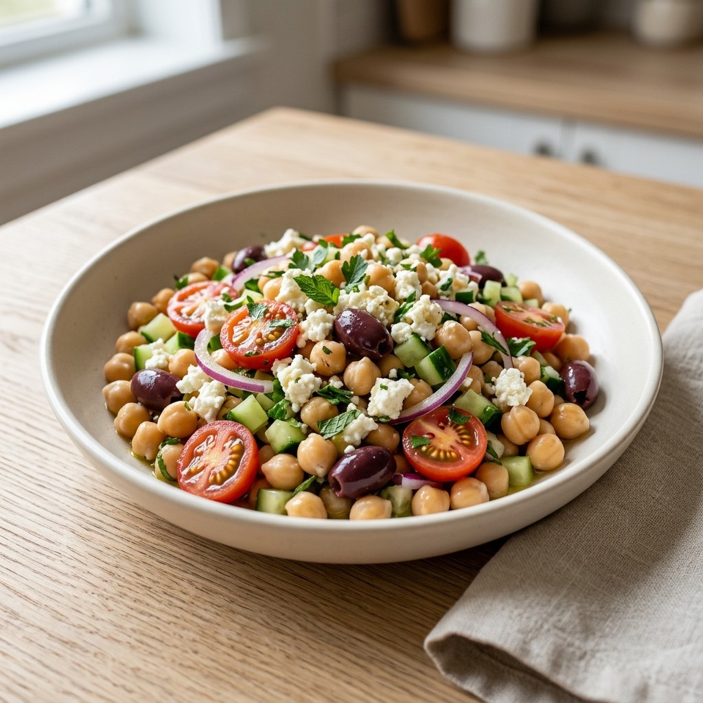 Generated food photo of Mediterranean Chickpea Salad with Feta