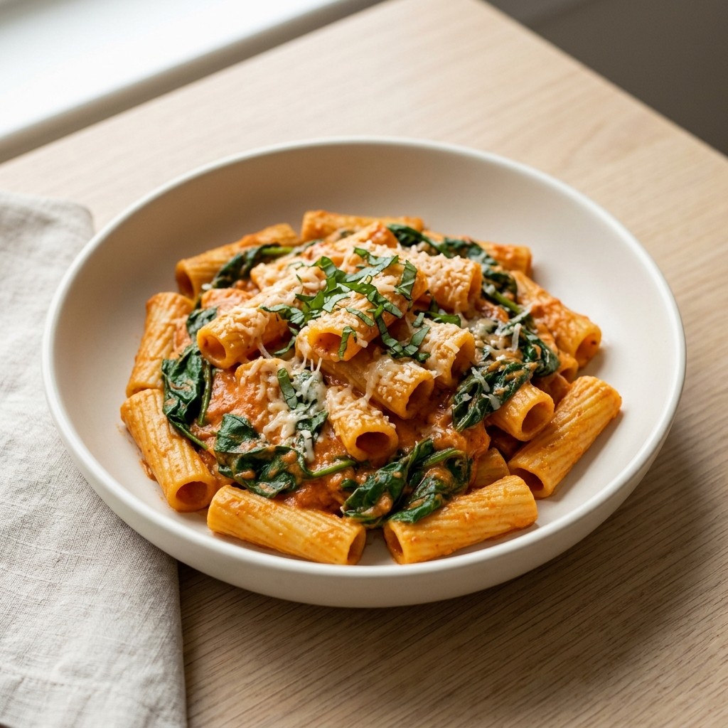 Generated food photo of Creamy Tomato Pasta with Spinach