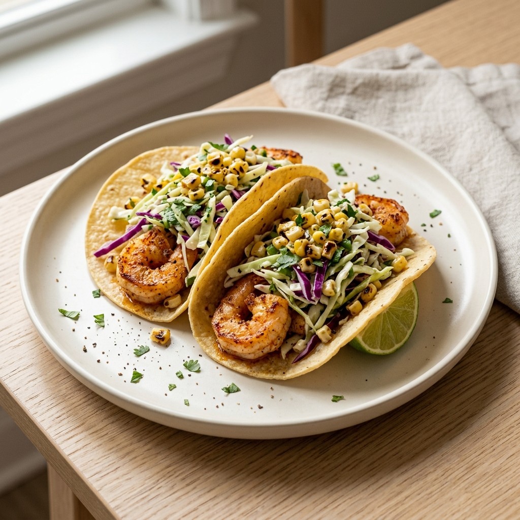 Generated food photo of Quick Shrimp Tacos with Cabbage Slaw