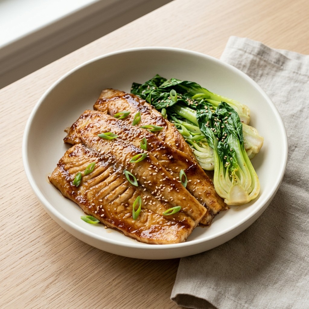 Generated food photo of Miso-Glazed Cod with Bok Choy