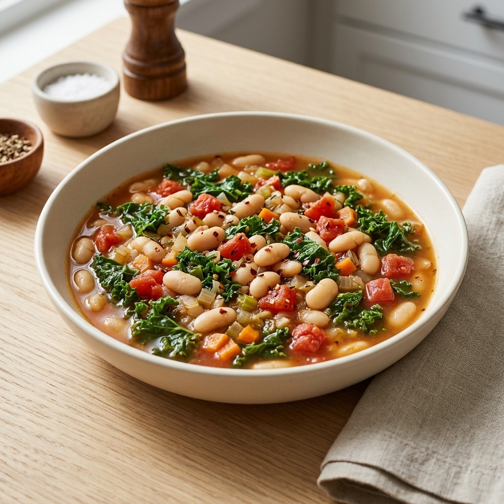 Generated food photo of Hearty White Bean and Kale Stew