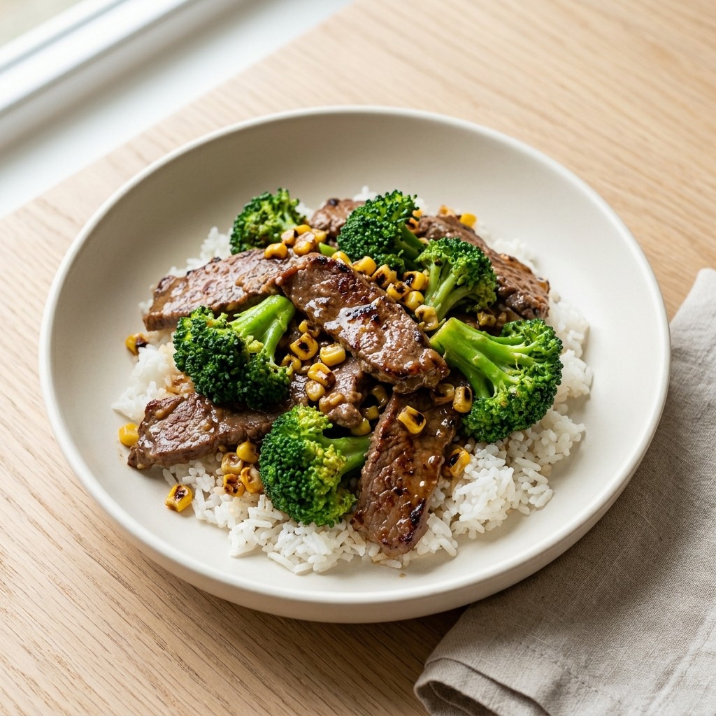 Generated food photo of Beef and Broccoli with Ginger Garlic
